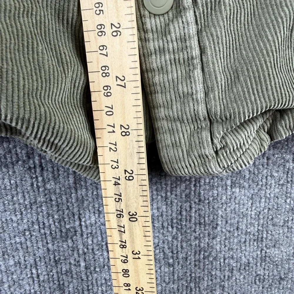 George Jacket Mens 2XL Green Corduroy Sherpa Lined Snap Front Parka Pockets